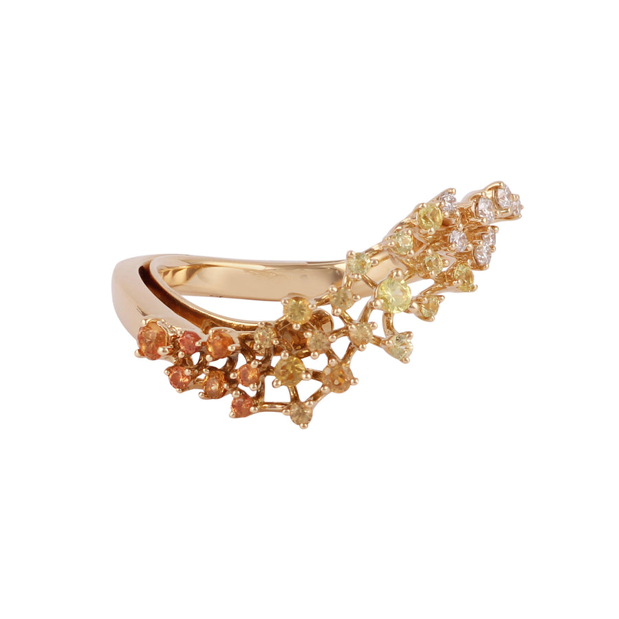 Scatter Floating Orange Ombré Ring, Yellow