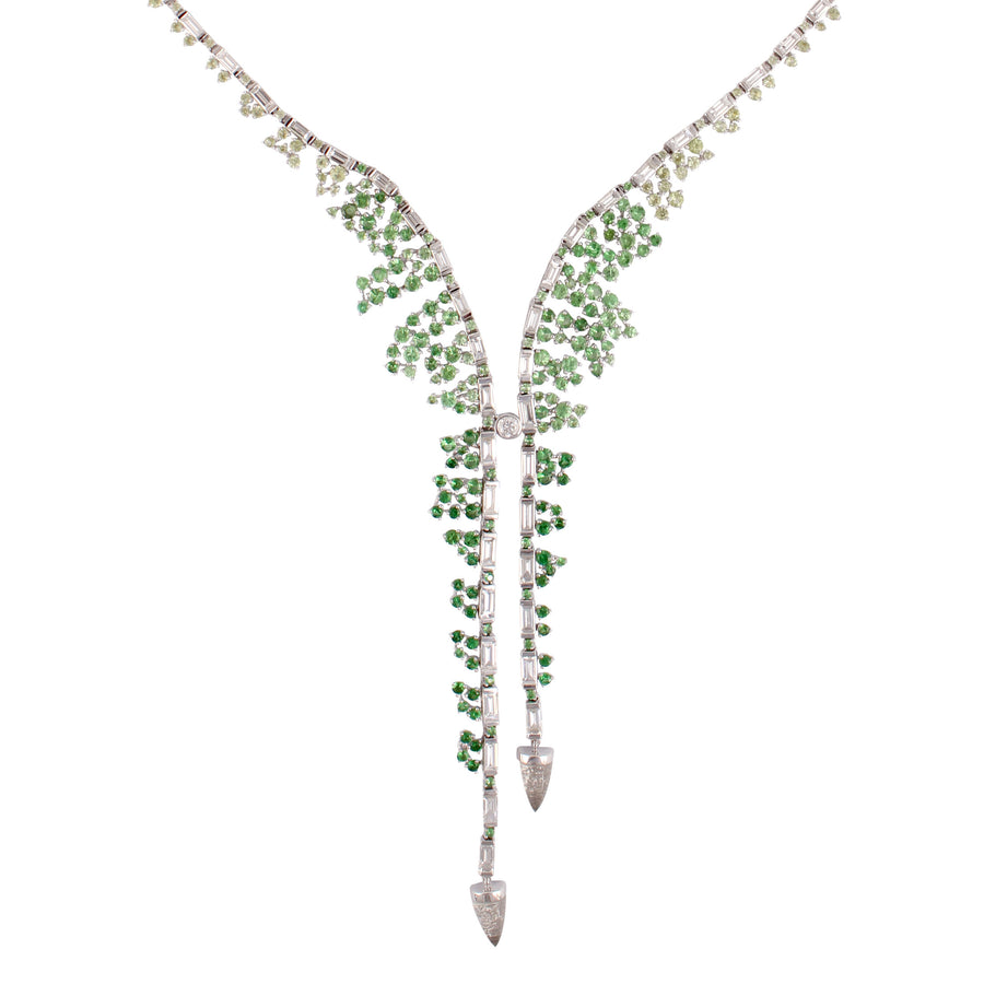 Scatter Ombré Emerald Necklace, White