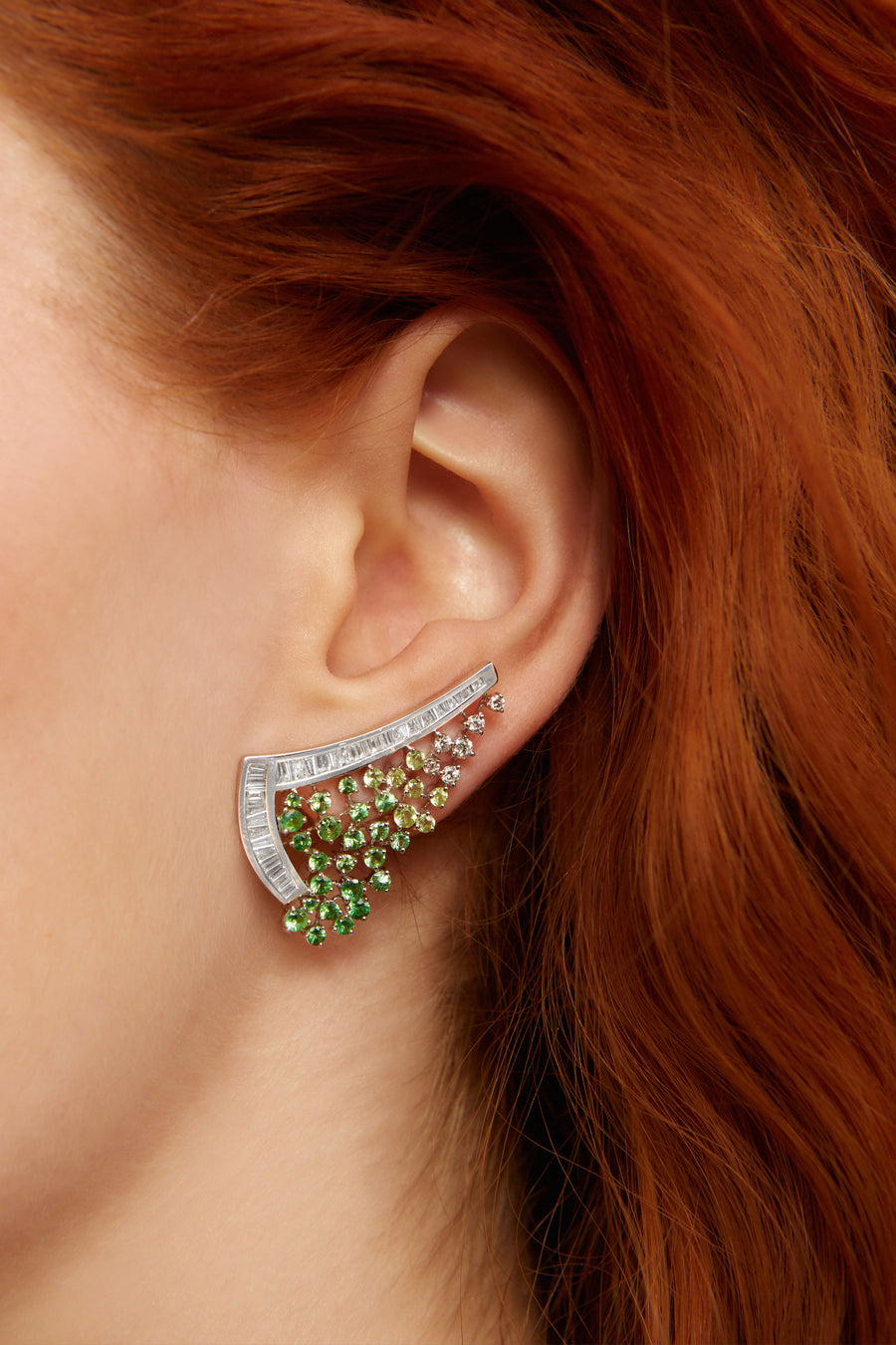 Scatter Green Ombre Diamond Earrings