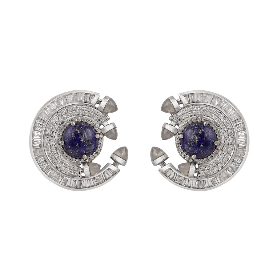 Chakra Earrings Lapis Lazuli, White