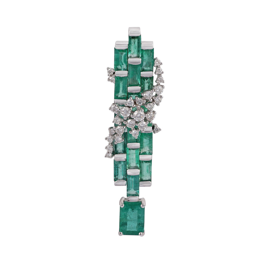 Scatter Emerald Earrings, White
