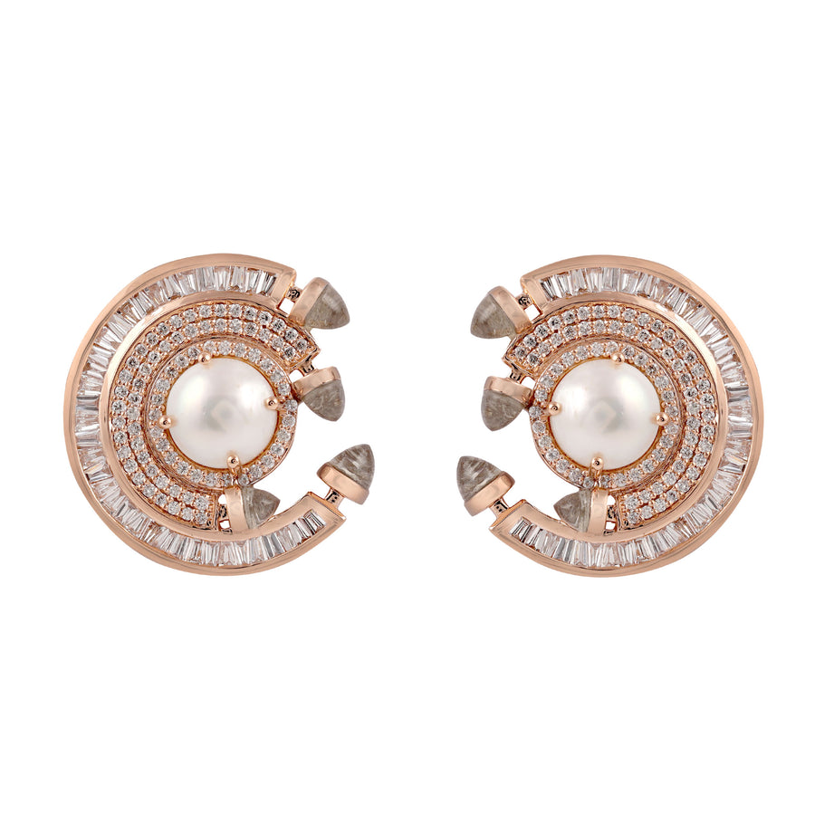 Chakra Earrings Pearl, Rose