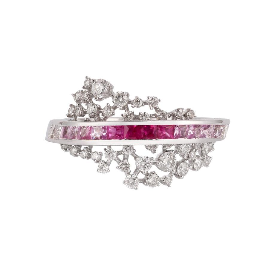 Scatter Energy Ring Pink Sapphire, White